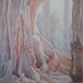 Painting titled ""La nature est un t…" by Alain Masset, Original Artwork, Watercolor