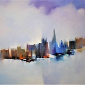 Painting titled "Emirates" by Alain Maupuy, Original Artwork, Oil