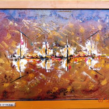 Painting titled "TERRE D'OCRE" by Alain Menard, Original Artwork, Acrylic Mounted on Wood Panel