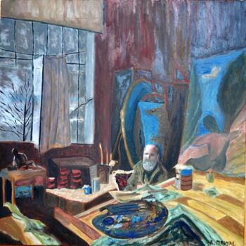 Peinture intitulée "Vuillard dans son a…" par Alain Mouyal (Art-Throse), Œuvre d'art originale, Huile Monté sur Châssis en b…