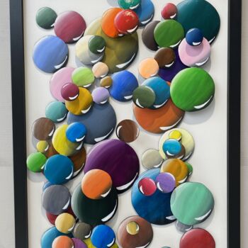 Painting titled "BUBBLE SMILE" by Alain Paul (PaulA), Original Artwork, Acrylic Mounted on Wood Stretcher frame