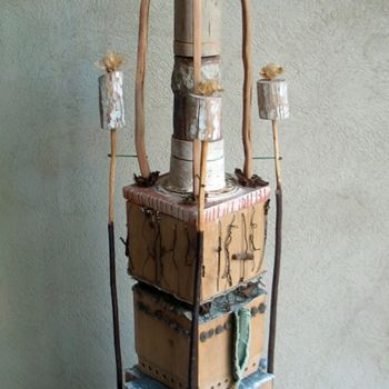 Sculpture titled "Tabernacle I" by Alain Platet, Original Artwork, Wood