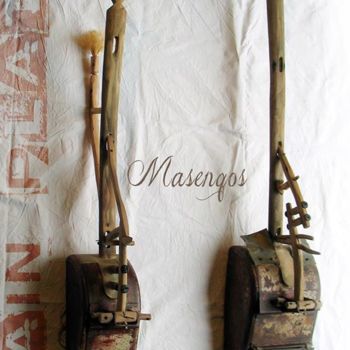 Sculpture titled "2 masenqos" by Alain Platet, Original Artwork, Wood