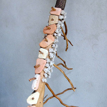 Sculpture intitulée "totem-briques" par Alain Platet, Œuvre d'art originale