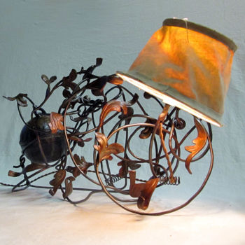 Design intitulada "Lampe "Citrouille"" por Alain Platet, Obras de arte originais, Luminaria