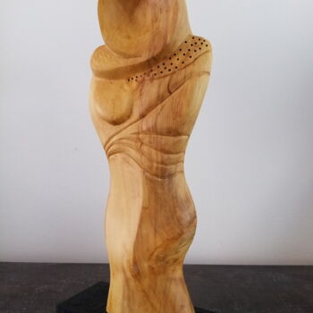 Sculpture titled "FEMME SECRETE" by Alain Polydor, Original Artwork, Wood