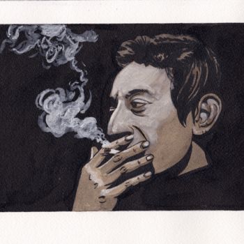 Drawing titled "Serge Gainsbourg #2" by Alain Robet, Original Artwork, Ink