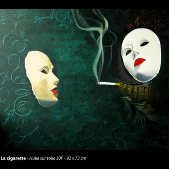 Peinture intitulée "La cigarette" par Alain Rolland, Œuvre d'art originale