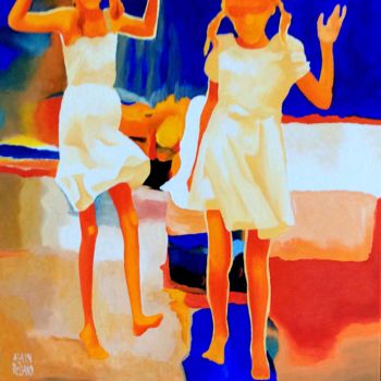 Peinture intitulée "La fête" par Alain Rolland, Œuvre d'art originale, Huile