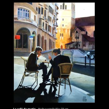 Malarstwo zatytułowany „Le café du matin” autorstwa Alain Rolland, Oryginalna praca