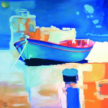 Pintura titulada "la-barque.jpg" por Alain Rolland, Obra de arte original