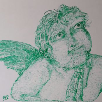 Desenho intitulada "Angel Study after R…" por Alain S, Obras de arte originais, Marcador