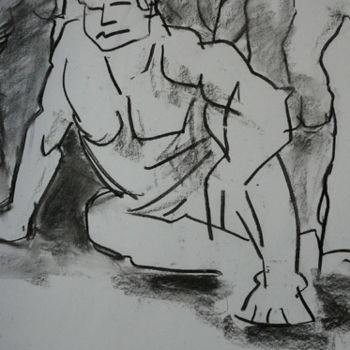 Drawing titled "nu2.jpg" by Alain Schmitt, Original Artwork, Charcoal