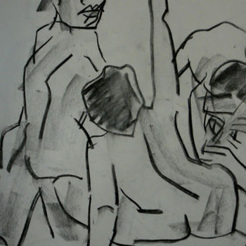Drawing titled "nu6.jpg" by Alain Schmitt, Original Artwork, Charcoal