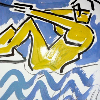Painting titled "ski nautique" by Alain Schmitt, Original Artwork, Other