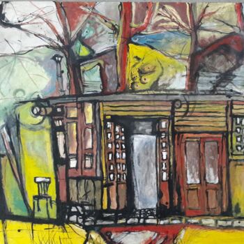 Painting titled "Cabane_1" by Alain Tardieu, Original Artwork, Acrylic