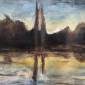 Peinture intitulée ""Bord de Seine"" par Alain Tardieu, Œuvre d'art originale, Acrylique