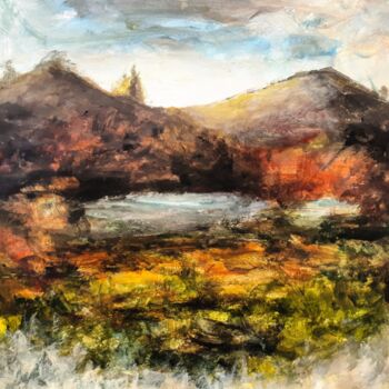 Peinture intitulée ""L'étang"" par Alain Tardieu, Œuvre d'art originale, Acrylique