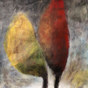 제목이 "" De la place pour…"인 미술작품 Alain Tardieu로, 원작, 아크릴 나무 들것 프레임에 장착됨