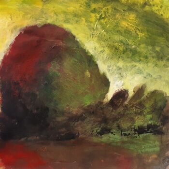 Картина под названием "" L'ombre rouge"" - Alain Tardieu, Подлинное произведение искусства, Акрил Установлен на Деревянная р…