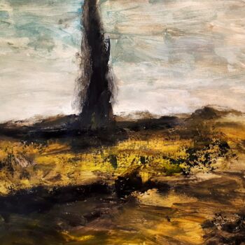 제목이 "" En demi teinte""인 미술작품 Alain Tardieu로, 원작, 아크릴 나무 들것 프레임에 장착됨