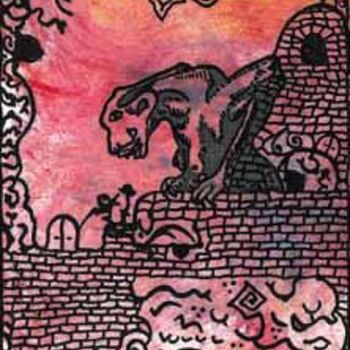 Peinture intitulée "Gargoyle 5" par Alain Valet, Œuvre d'art originale