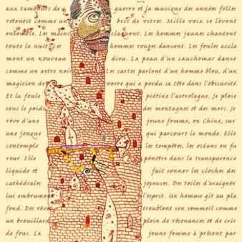 「Page avec texte」というタイトルのデジタルアーツ Alain Valetによって, オリジナルのアートワーク