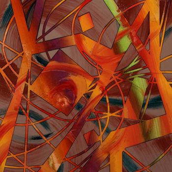 Pittura intitolato "abstract-deconstruc…" da Alain Yerly, Opera d'arte originale, Acrilico