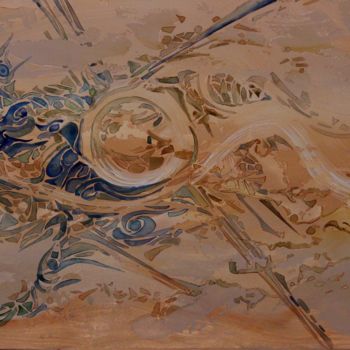 Pittura intitolato "de-sable-et-deau-2.…" da Alain Yerly, Opera d'arte originale, Acrilico