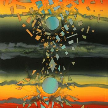 Malerei mit dem Titel "Sablier" von Alain Yerly, Original-Kunstwerk, Acryl