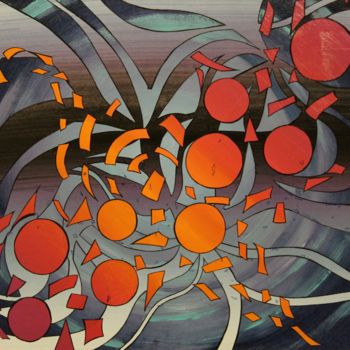 Pintura titulada "Phoenix" por Alain Yerly, Obra de arte original, Acrílico