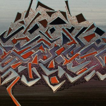 Pintura titulada "Poisscaille" por Alain Yerly, Obra de arte original, Acrílico