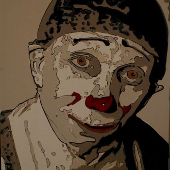 Pintura titulada "clown4a.jpg" por Alain Yerly, Obra de arte original, Acrílico