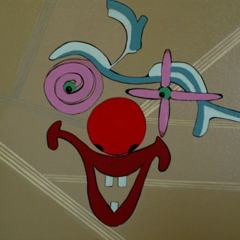 Schilderij getiteld "clown2b.jpg" door Alain Yerly, Origineel Kunstwerk, Acryl