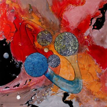 Painting titled "pircing-cosmic.jpg" by Alain Yerly, Original Artwork, Acrylic