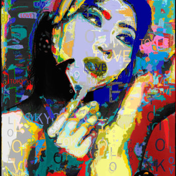 Digital Arts titled "Tokyo Love" by Alain Bali, Original Artwork, Digital Painting