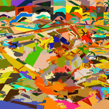 Arts numériques intitulée "Colors Sliding" par Alain Bali, Œuvre d'art originale, Peinture numérique