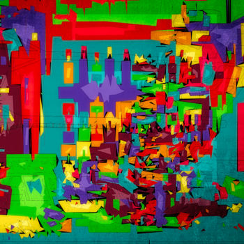 Digital Arts titled "Summer  in the City" by Alain Bali, Original Artwork, Digital Painting
