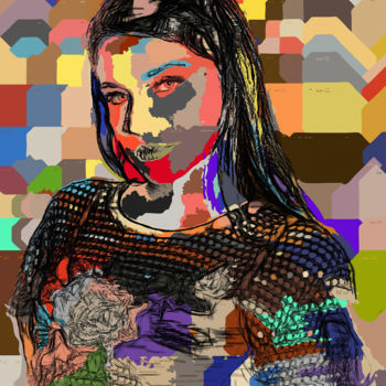 Arte digitale intitolato "Simple Portrait" da Alain Bali, Opera d'arte originale, Pittura digitale