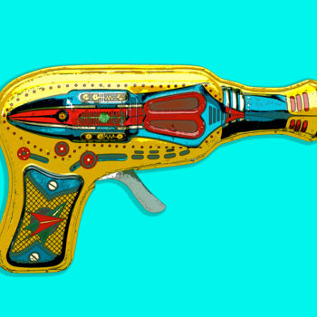 Arte digital titulada "Laser Gun Toy" por Alain Bali, Obra de arte original, Trabajo Digital 2D