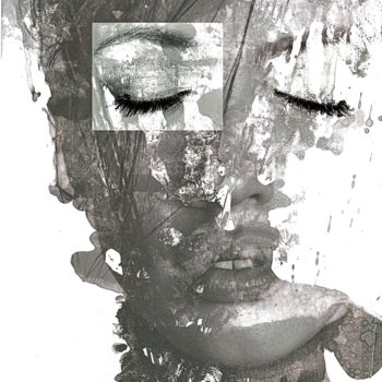 Цифровое искусство под названием "closed-eyes-2.jpg" - Alainde, Подлинное произведение искусства, Коллажи