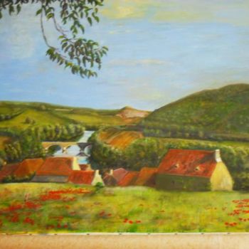 Painting titled "" le hameau" by Alain Delabrousse, Original Artwork