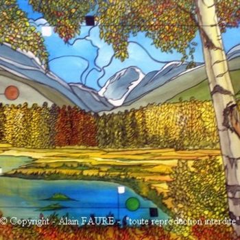 제목이 "REQUIEM POUR UN ECHO"인 미술작품 Alain Faure로, 원작, 아크릴 나무 들것 프레임에 장착됨