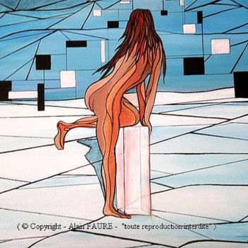 Peinture intitulée "MUSE DE GLACE" par Alain Faure, Œuvre d'art originale, Acrylique Monté sur Châssis en bois