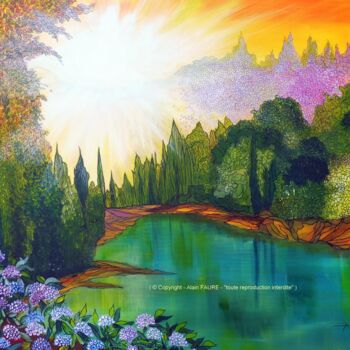 Картина под названием "REFLEXION" - Alain Faure, Подлинное произведение искусства, Акрил Установлен на Деревянная рама для н…