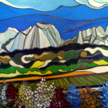 Painting titled "DENTELLES DE MONTMI…" by Alain Faure, Original Artwork, Acrylic Mounted on Wood Stretcher frame