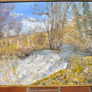 Painting titled "Cascade (2)0à LAMUR…" by Alain Fayel, Original Artwork, Oil