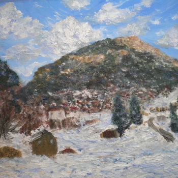 Painting titled "le mont de MARGERIA…" by Alain Fayel, Original Artwork, Oil