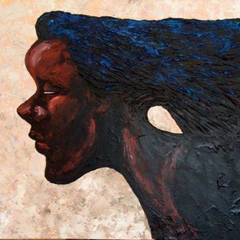 Pintura titulada "africa. mujer al vi…" por Alain, Obra de arte original