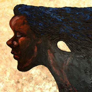 Painting titled "Mujer al viento" by Alain Garcia De Navarrete, Original Artwork, Acrylic Mounted on Wood Stretcher frame